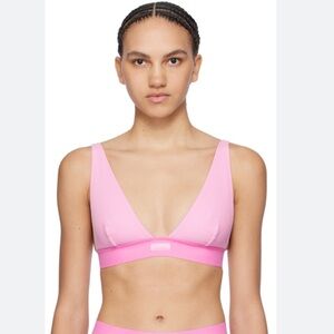 NWT SKIMS COTTON PLUNGE BRALETTE | Size Small| BUBBLE GUM PINK